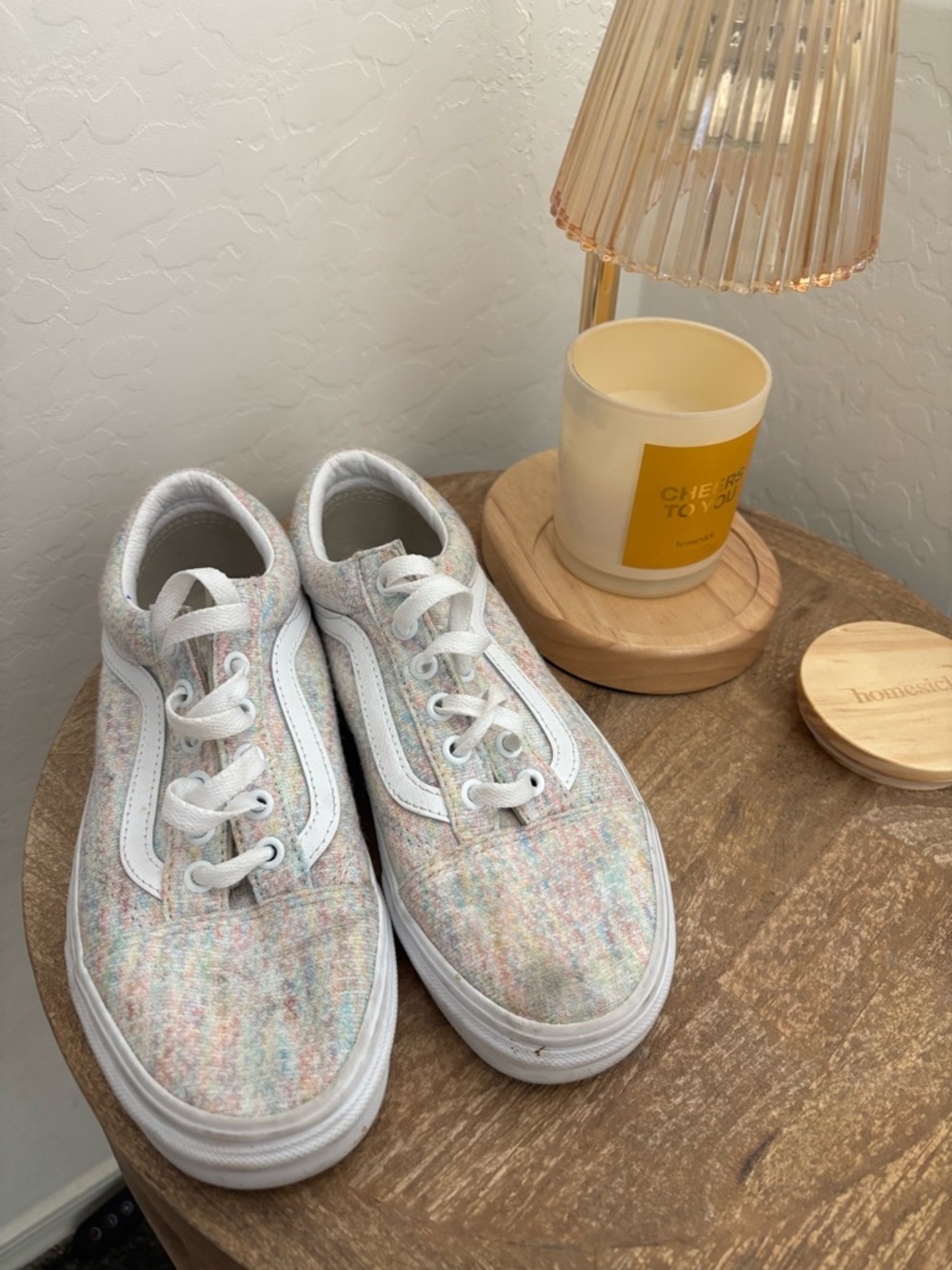 Vans Old Skool Pastel Rainbow Tweed Sneakers Women’s US 7